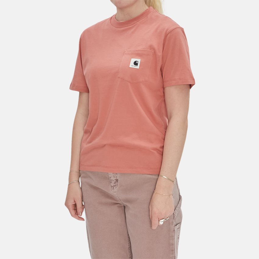 Carhartt WIP Women T-shirts W SS POCKET T-SHIRT I030793 MISTY BLUSH